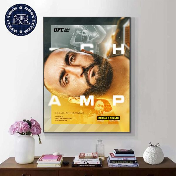 Belal Muhammad UFC 304 And New World Welterweight Champion Home Decor Poster Canvas