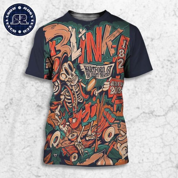 Blink 182 Poster For Tonight Show In Hartford CT At The Xfinity Theatre On July 24 One More Time Tour 2024 All Over Print Shirt