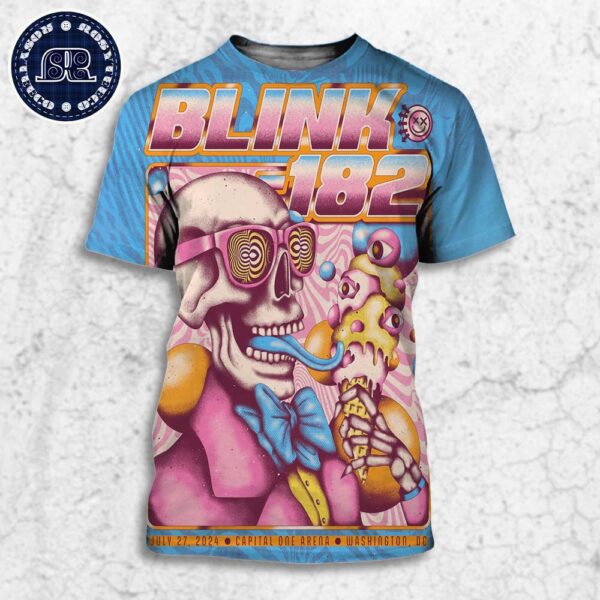 Blink 182 Poster For Tonight Show In Washington DC At Capital One Arena On July 27 2024 All Over Print Shirt