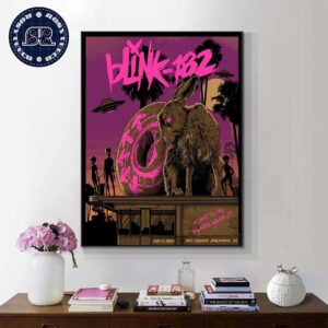 Blink-182 Poster For Tonight’s Show In Inglewoood CA At SoFi Stadium On July 6 One More Time Tour 2024 Home Decor Poster Canvas