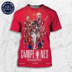 Congrats Spanish Football C4mpeones The Fist Country In History To Win The Euros Four Times Are UEFA Euro 2024 Champions All Over Print Shirt