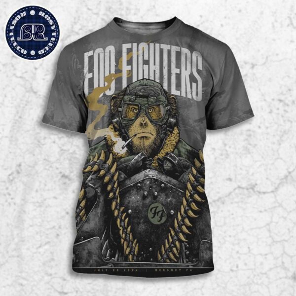 Foo Fighters In Hershey PA US Tonight At Hersheypark Stadium On July 23 2024 All Over Print Shirt