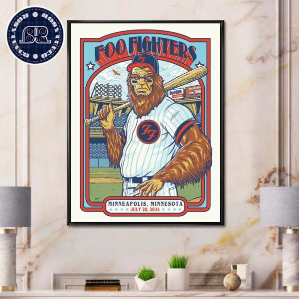 Foo Fighters In Minneapolis MN US Let’s Go At Target Field On July 28 2024 Home Decor Poster Canvas