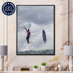 Gabriel Medina Insane Surfing Photo Amazes Fans At 2024 Olympics Photo By Jerome Brouillet Poster Canvas