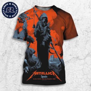 Metallica In Madrid Spain Limited Poster M72 World Tour At Estadio Civitas Metropolitano On July 12th And 14th 2024 Art By Ken Taylor All Over Print Shirt