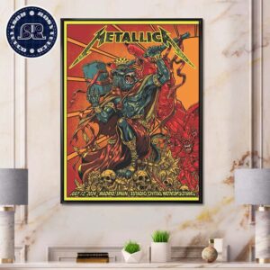 Metallica In Madrid Spain Night 1 Limited Poster M72 World Tour At Estadio Civitas Metropolitano On July 12th 2024 Wall Decor Poster Canvas