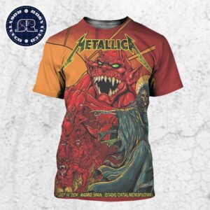 Metallica In Madrid Spain Night 2 Limited Poster M72 World Tour At Estadio Civitas Metropolitano On July 14th 2024 All Over Print Shirt