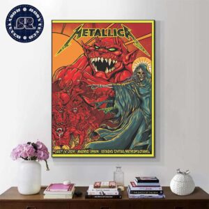 Metallica In Madrid Spain Night 2 Limited Poster M72 World Tour At Estadio Civitas Metropolitano On July 14th 2024 Wall Decor Poster Canvas