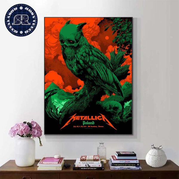 Metallica In Warsaw Poland Limited Poster M72 World Tour At PGE Narodowy On July 5th And 7th 2024 Art By Ken Taylor Home Decor Poster Canvas