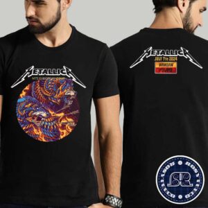 Metallica In Warsaw Poland Night 2 Of No Repeat Weekend Poster M72 World Tour At PGE Narodowy On July 7th 2024 Two Sides Print Unisex T-Shirt