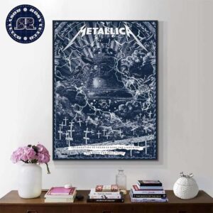 Metallica Poster Celebrating 40 Years Of Ride The Lightning For Whom The Bell Tolls Home Decor Poster Canvas