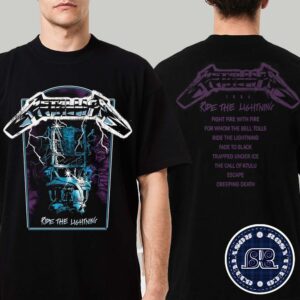 Metallica RTL Vintage Tracks Celebration Of The 40th Anniversary Ride The Lightning Two Sides Print Premium T-Shirt