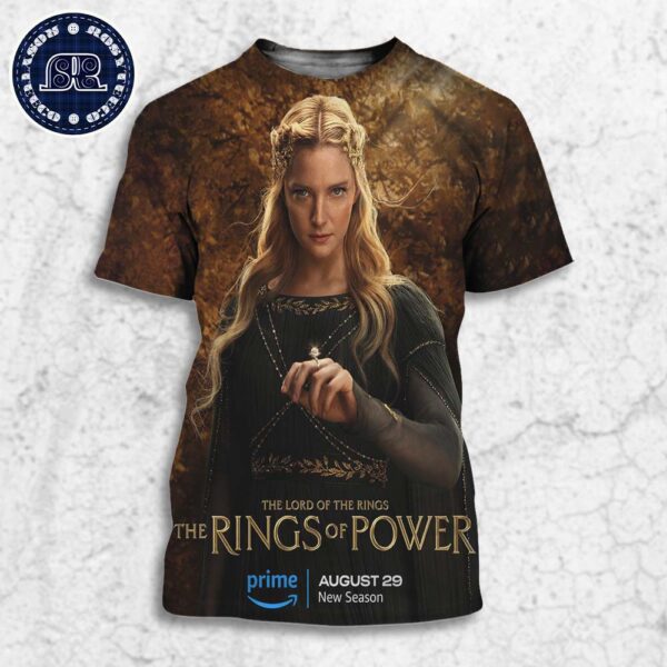 New Galadriel Character Poster For The Lord Of The Rings The Rings Of Power Season 2 Prime On August 29 All Over Print Shirt