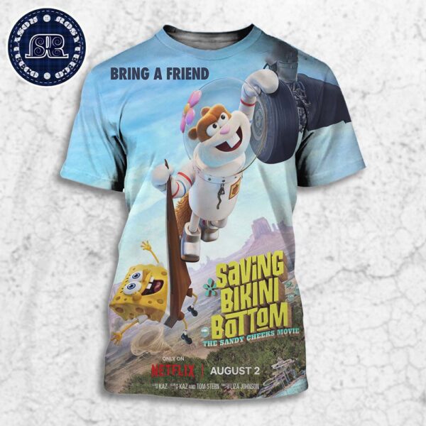 New Poster For Saving Bikini Bottom The Sandy Cheeks Movie Releasing On Netflix On August 2 All Over Print Shirt