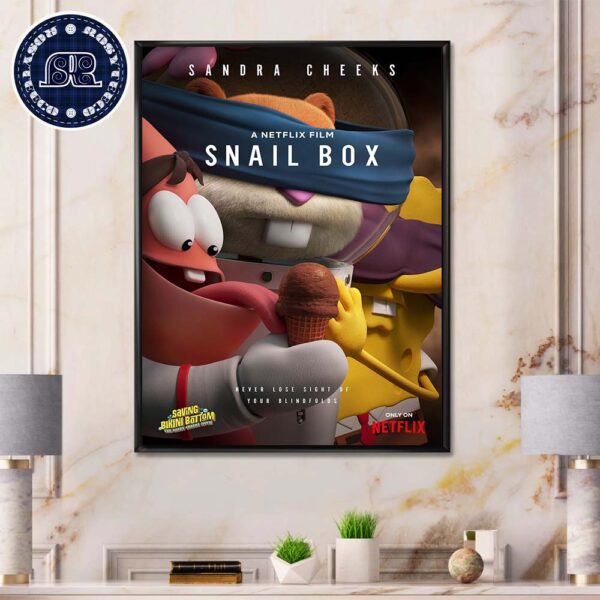 New Snalil Box Posters For Saving Bikini Bottom A Sandy Cheeks Movie The Film Will Release On Netflix On August 2 Poster Canvas