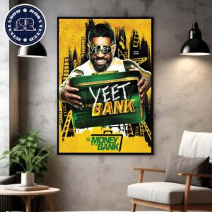 Official 2024 Money In The Bank WWE Event Poster Art Photograph Yeet In The Bank Home Decor Poster Canvas