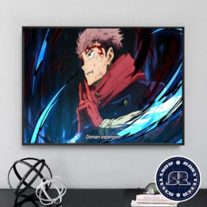 Official Jujutsu Kaisen 264 Itadori Uses Domain Expansion Anime Style Wall Decor Poster Canvas