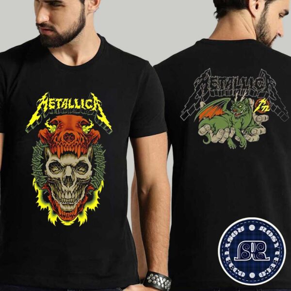 Official Metallica Art By Pitchgrim M72 World Tour Merch Pop Up Shop M72 Munich Two Sides Premium T-Shirt