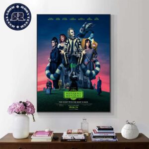 Official New Poster For Beetlejuice 2 Releasing In Theaters On September 6 Home Decor Poster Canvas