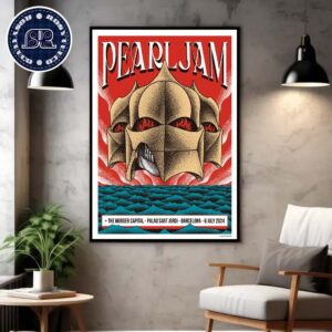 Pearl Jam The Murder Capital In Barcelona Night 1 Event Poster At Palau Sant Jordi On July 6 Dark Matter World Tour 2024 Home Decor Poster Canvas