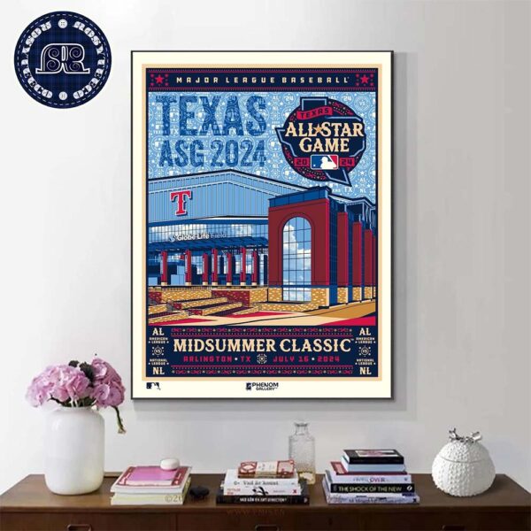 Phenom Gallery 2024 MLB All-Star Game Deluxe Framed Serigraph Midsummer Classic Arlington TX On July 16 2024 Poster Canvas