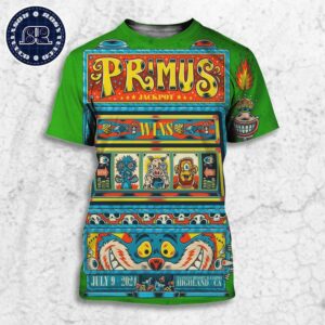 Primus Poster For Today’s Show At Yaamaba Resort And Casino In Highland CA On July 9 2024 All Over Print Shirt