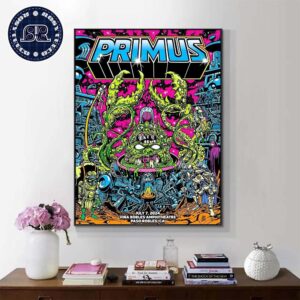 Primus Poster For Tonight’s Show In Paso Robles CA At Vina Robles Amphitheatre On July 7 2024 Home Decor Poster Canvas