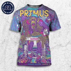 Primus Poster For Tonight’s Show In Spokane WA At Spokane Pavilion On July 20 2024 All Over Print Shirt