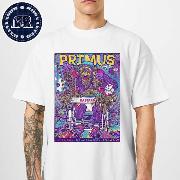 Primus Poster For Tonight’s Show In Spokane WA At Spokane Pavilion On July 20 2024 T-Shirt