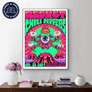 Red Hot Chili Peppers Noblesville Indiana Concert Poster By Dozergirl At Ruoff Music Center On July 25 2024 Home Decor Poster Canvas