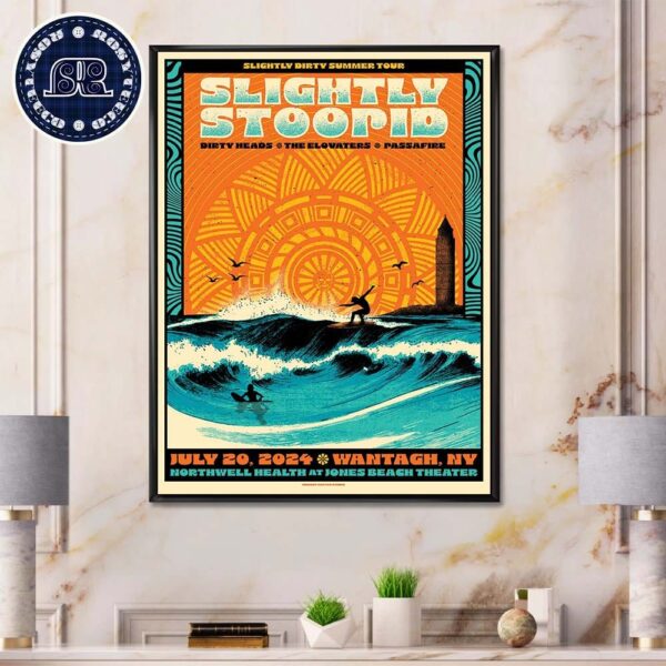 Slightly Stoopid Tonight In Wantagh NY At Northwell Health At Jones Beach Theater On July 20 Slightly Dirty Summer Tour 2024 Poster Canvas