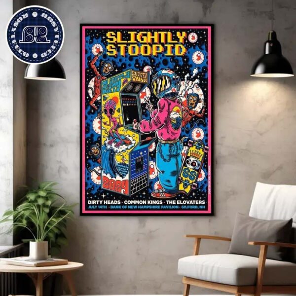 Slightly Stoopid Tonight With Dirty Heads Common Kings And The Elovaters In Gilford NH At Bank Of NH Pavilion On July 14 2024 Poster Canvas