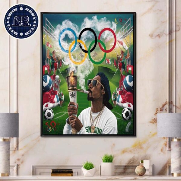 Snoop Dogg Is Olympic Flame Torchbearer Ahead Of Opening Ceremony At The Olympics 2024 Paris Poster Canvas