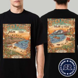 Stick Figure In San Diego CA Full Show Combine Poster With Special Guests Soja And Little Stranger At The Rady Shell At Jacobs Park On July 13th And 14th 2024 T-Shirt