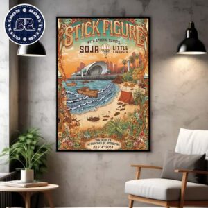 Stick Figure In San Diego CA Night 2 With Special Guests Soja And Little Stranger At The Rady Shell At Jacobs Park On July 14th 2024 Home Decor Poster Canvas