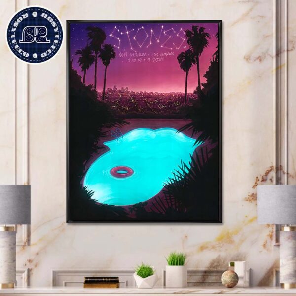 The Rolling Stone Poster Hackney Diamonds Tour 2024 At SoFi Stadium In Los Angeles CA On July 10 And 13 Home Decor Poster Canvas