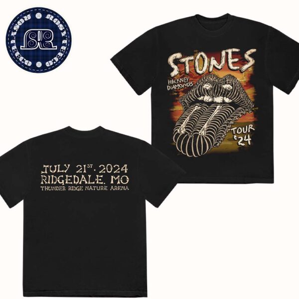 The Rolling Stones Hackney Diamonds Tour 2024 In Ridgedale MO At Thunder Ridge Nature Arena On July 21st 2024 Two Sides Print Unisex T-Shirt