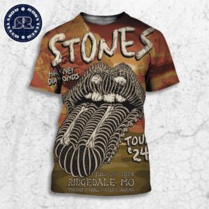 The Rolling Stones Hackney Diamonds Tour 2024 Official Poster In Ridgedale MO At Thunder Ridge Nature Arena On July 21st 2024 All Over Print Shirt