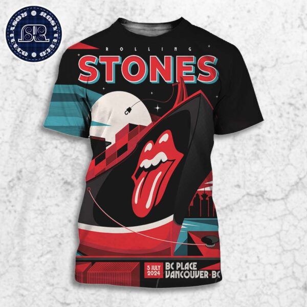 The Rolling Stones Hackney Diamonds Tour Concert Poster At BC Place In Vancouver BC On July 5 2024 All Over Print Shirt