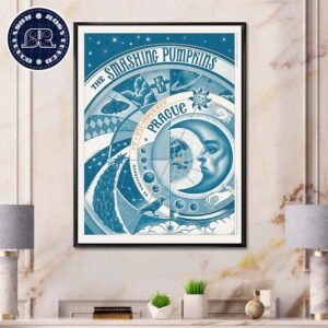 The Smashing Pumpkins Poster Tonight Show In Prague Featuring The Iconic Prague Astronomical Clock Orloj On July 4 2024 Poster Canvas