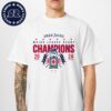 Official New England Free Jacks 2024 MLR Champions Match List Navy Two Sides Print T-Shirt