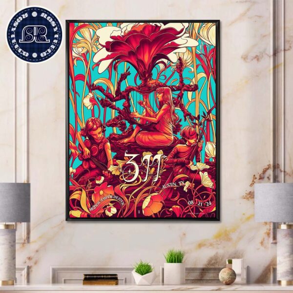 311 Band Event Poster In Austin TX At Moody Amphitheater On August 21 2024 Home Decor Poster Canvas