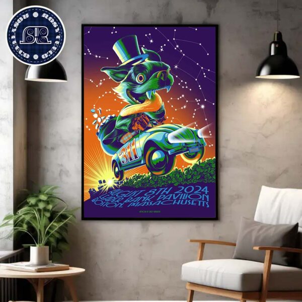 311 Band Poster For Show Music At Leader Bank Pavilion In Boston MA On August 8th 2024 Home Decor Poster Canvas