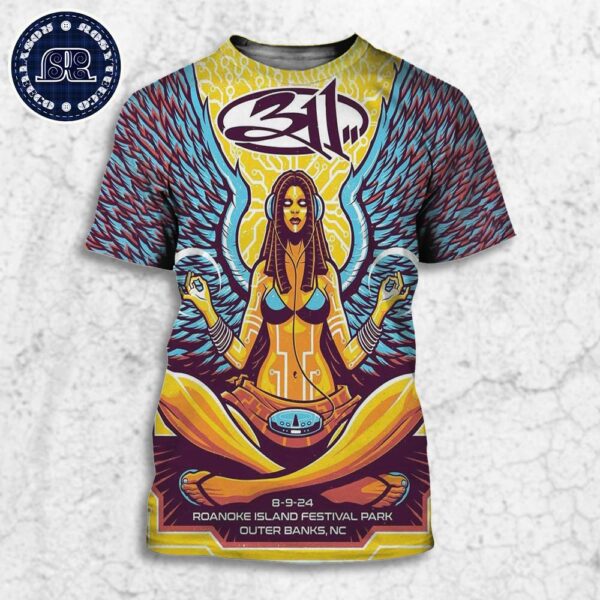 311 Band Poster For Show Music In Outer Banks NC At Roanoke Island Festival Park On August 9 2024 All Over Print Shirt