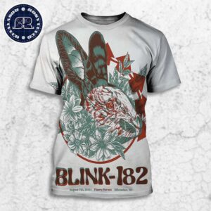 Blink 182 Concert Poster In Milwaukee WI At The Fiserv Forum On August 7 One More Time Tour 2024 All Over Print Shirt