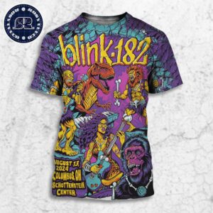 Blink 182 Gig Poster For Tonight At Schottenstein Center In Columbus OH On Aug 13 One More Time Tour 2024 All Over Print Shirt