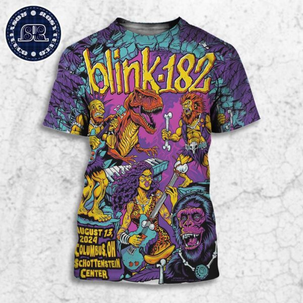 Blink 182 Gig Poster For Tonight At Schottenstein Center In Columbus OH On Aug 13 One More Time Tour 2024 All Over Print Shirt