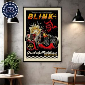 Blink 182 Poster For Show Tonight In Indianapolis IN At Gainbridge Fieldhouse On August 2nd 2024 Home Decor Poster Canvas