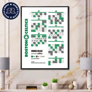 Boston Celtics Official NBA Schedule 2024-2025 Regular Season Poster Canvas For Home Decor