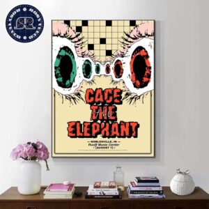 Cage The Elephant Limited Edition Concert Poster For Noblesville Indiana At Ruoff Music Center On August 7 2024 Poster Canvas